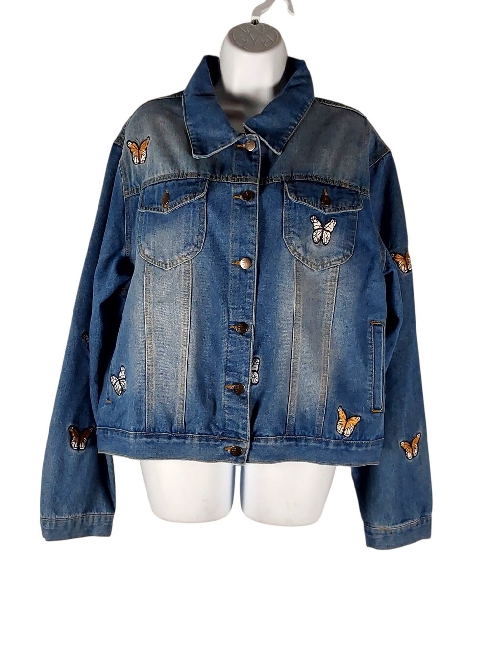 Between us   butterfly denim jacket
